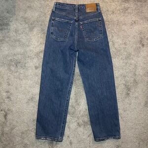 Levi's Ribcage Straight Ankle Jeans Women 25x27 (Fit 24x25) Blue High Rise Denim